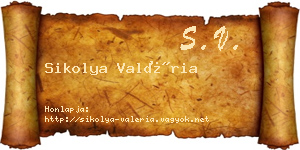 Sikolya Valéria névjegykártya